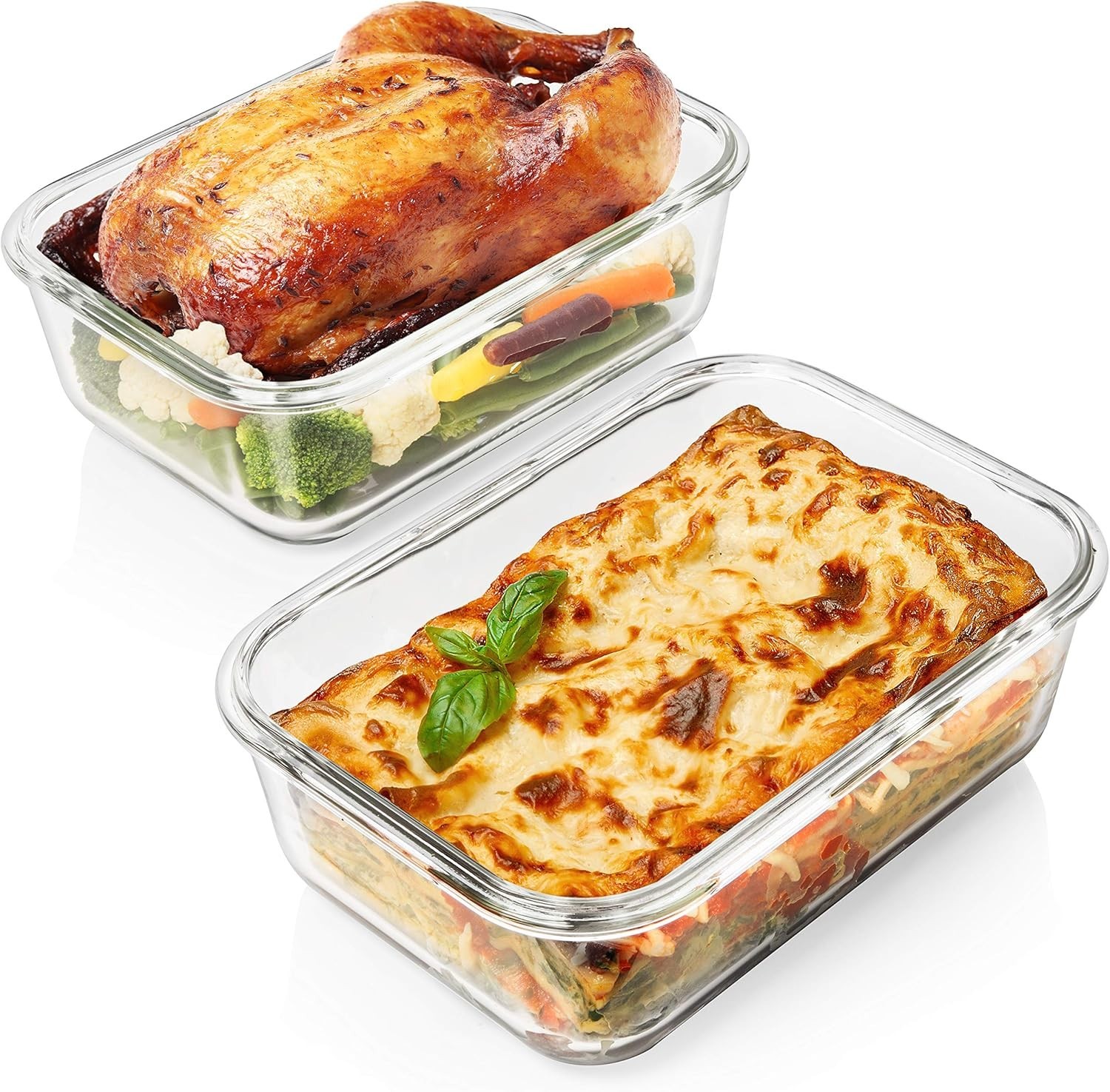 63 Oz Airtight Glass Food Storage Containers – 4 Piece Set for Meals & Leftovers