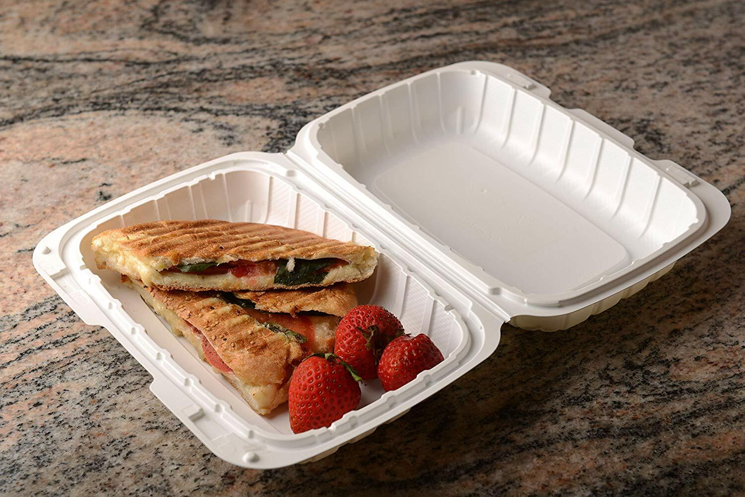 600 Pack Clam Shell Take Out Food Container 9 x 6