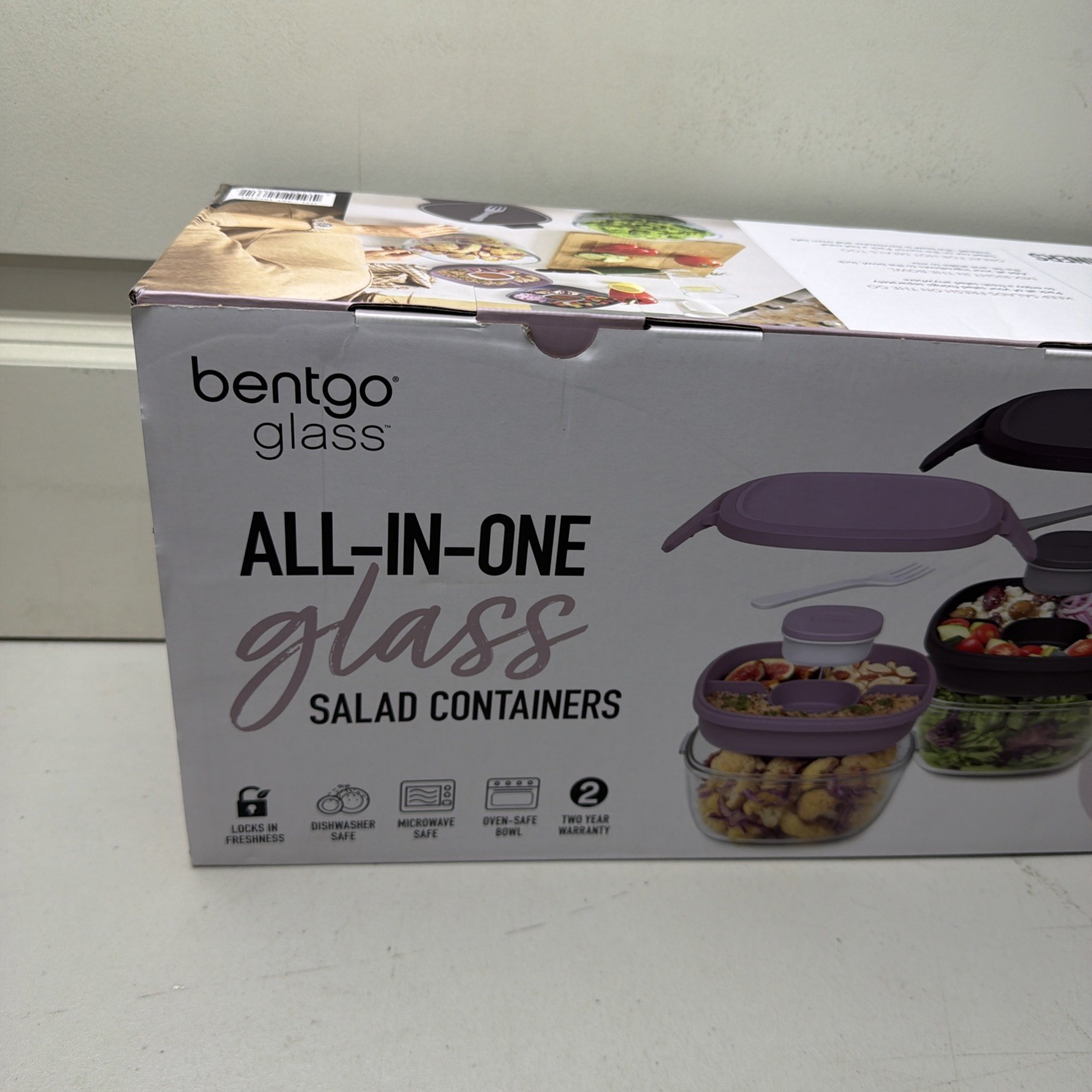 Bentgo Glass Salad Container with Locking Clips 2-pack