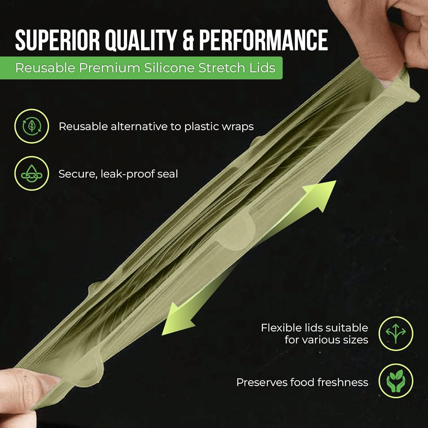 Reusable Silicone Stretch Lids for Food Storage in Fridge – Elastic Heat-Resista