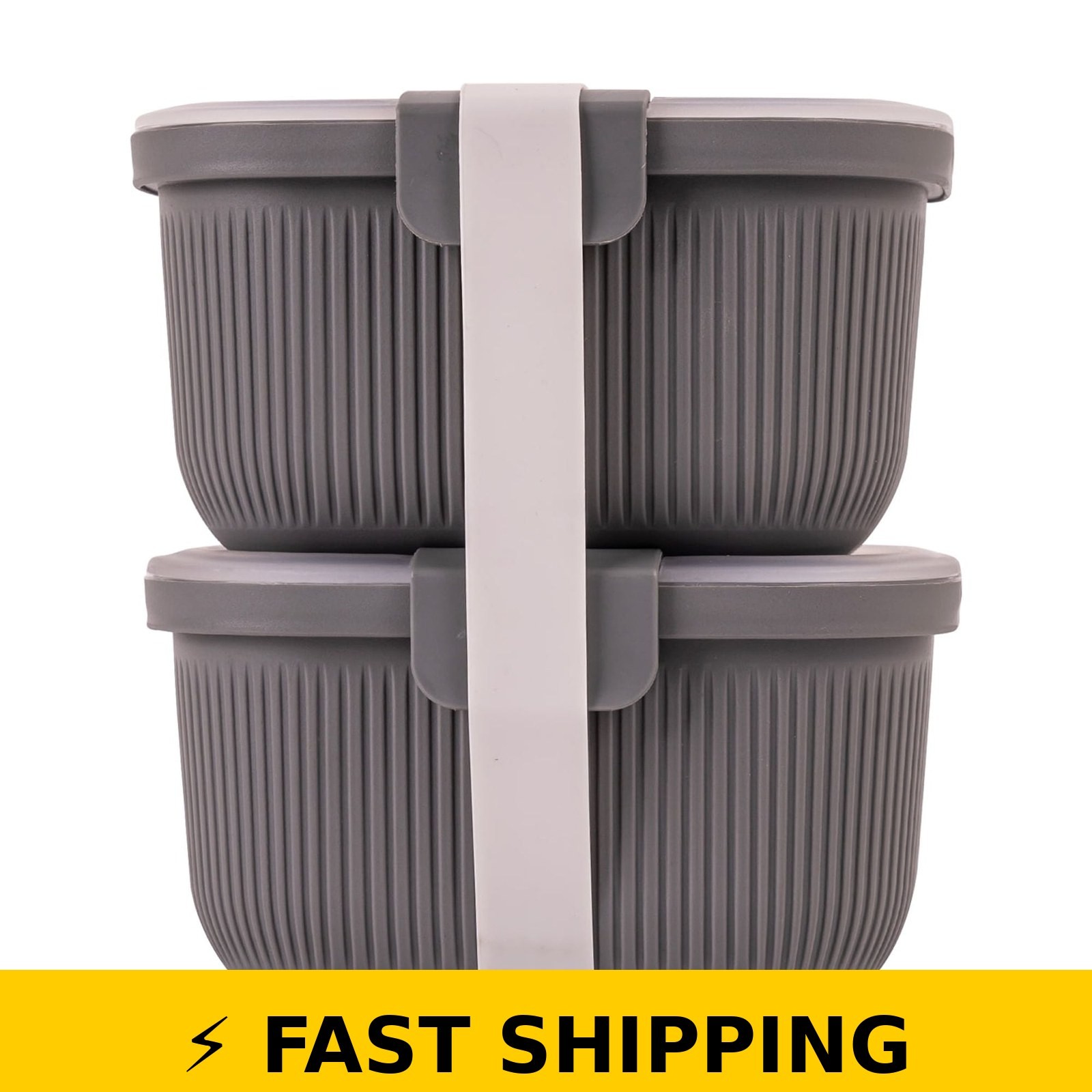 Mainstays 19oz Rectangle Food Storage Bento Snack Container, Grey