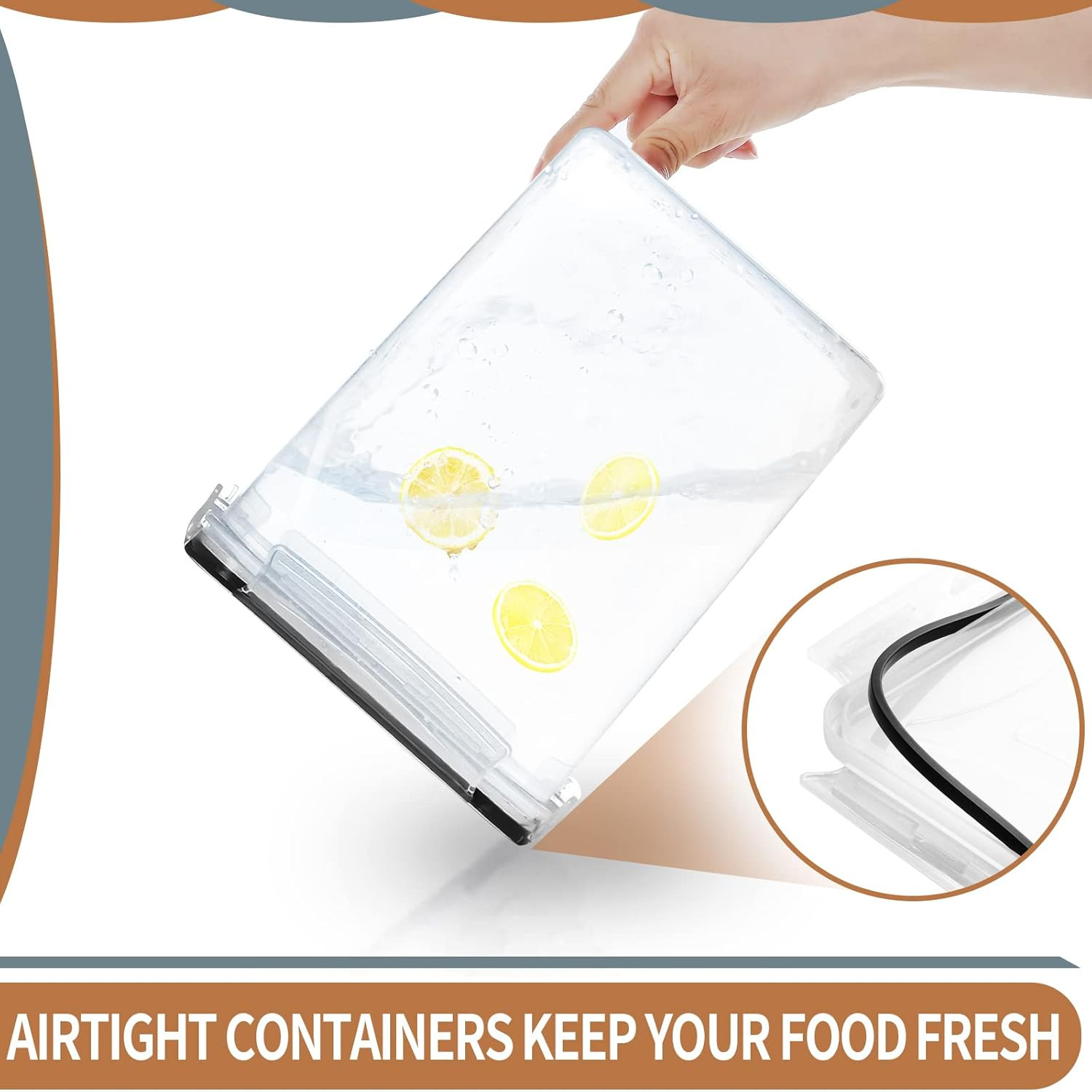 Large Airtight Food Storage Containers 5.2L / 195Oz, 4Pcs Pantry Kitchen Organiz