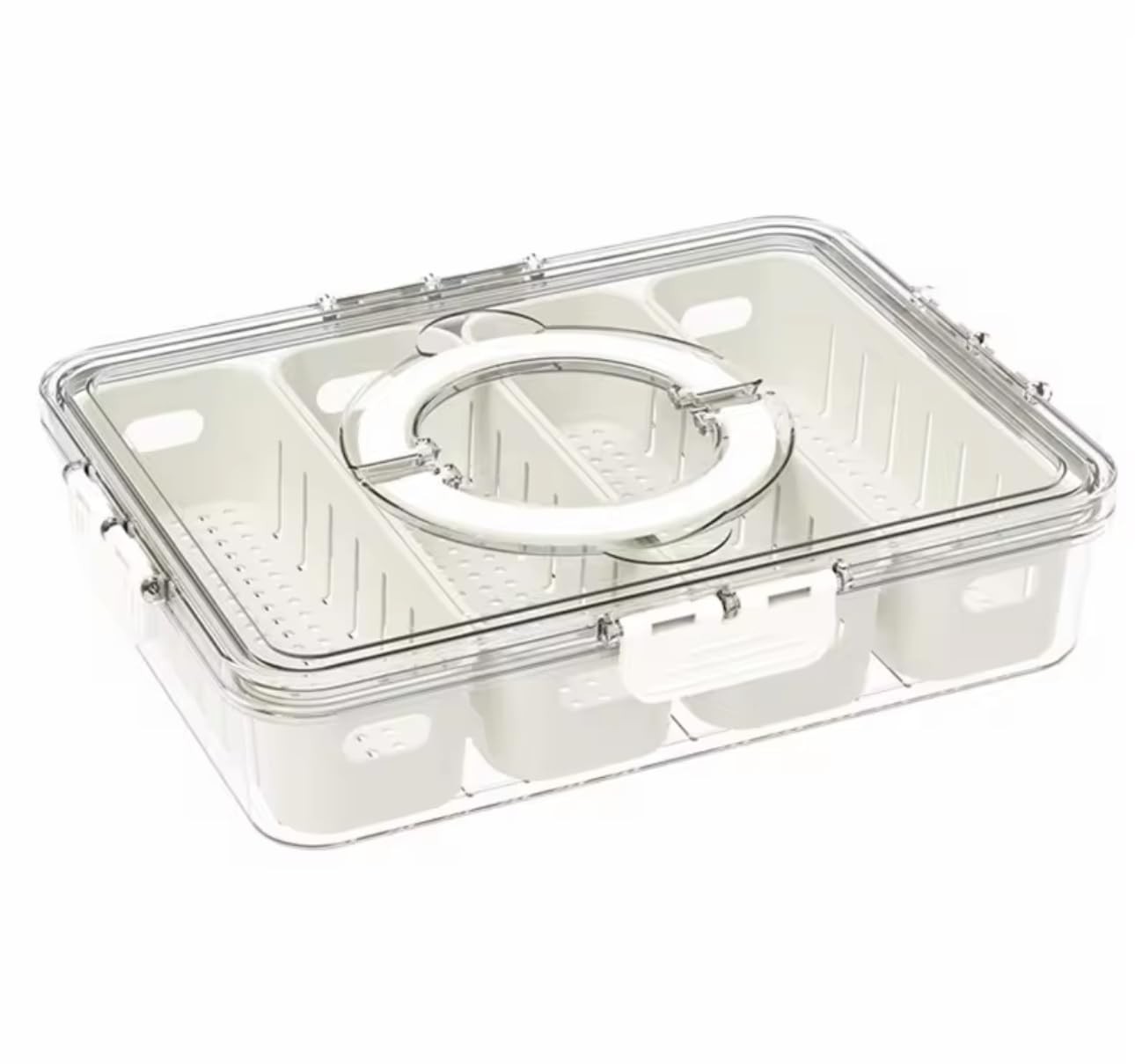 Serving Tray with Lid and Handle Divided Snackle Container Multi Compartment …