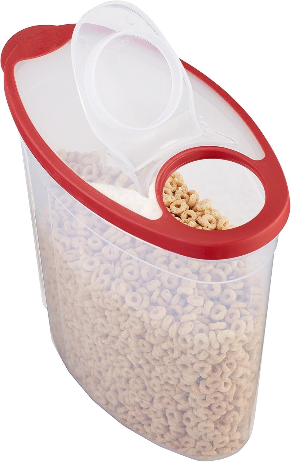1.5 Gallon Clear Cereal Container with Red Lid Food Storage Bulk Foods Keeper