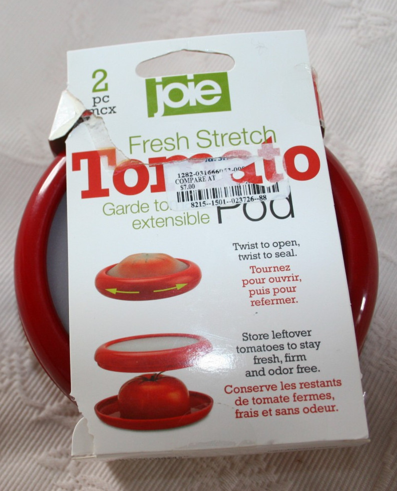 Joie Silicone Fresh Stretch Tomato Pod REUSABLE Set Of 2 Red color NEW Stretch