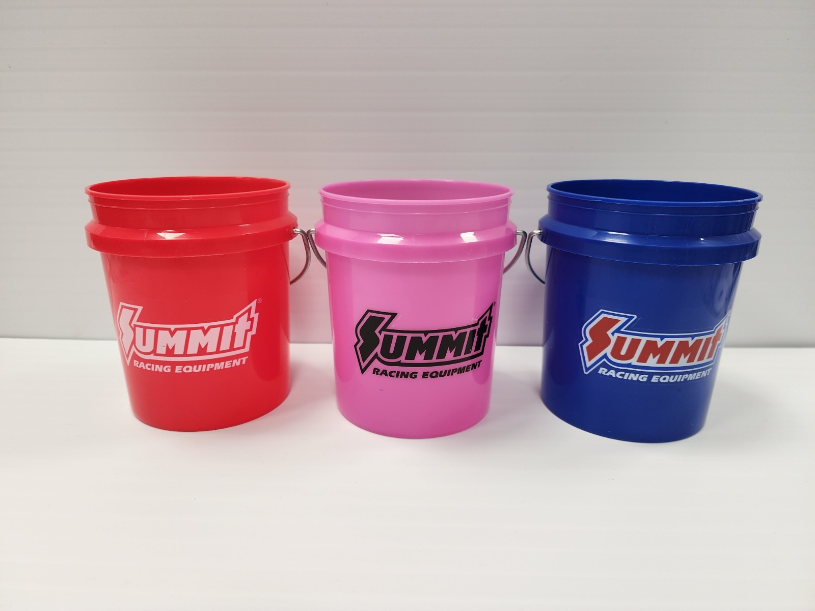 Summit Racing Red, Blue & Pink Mini Bucket 4″ Fast Shipping 3Pk