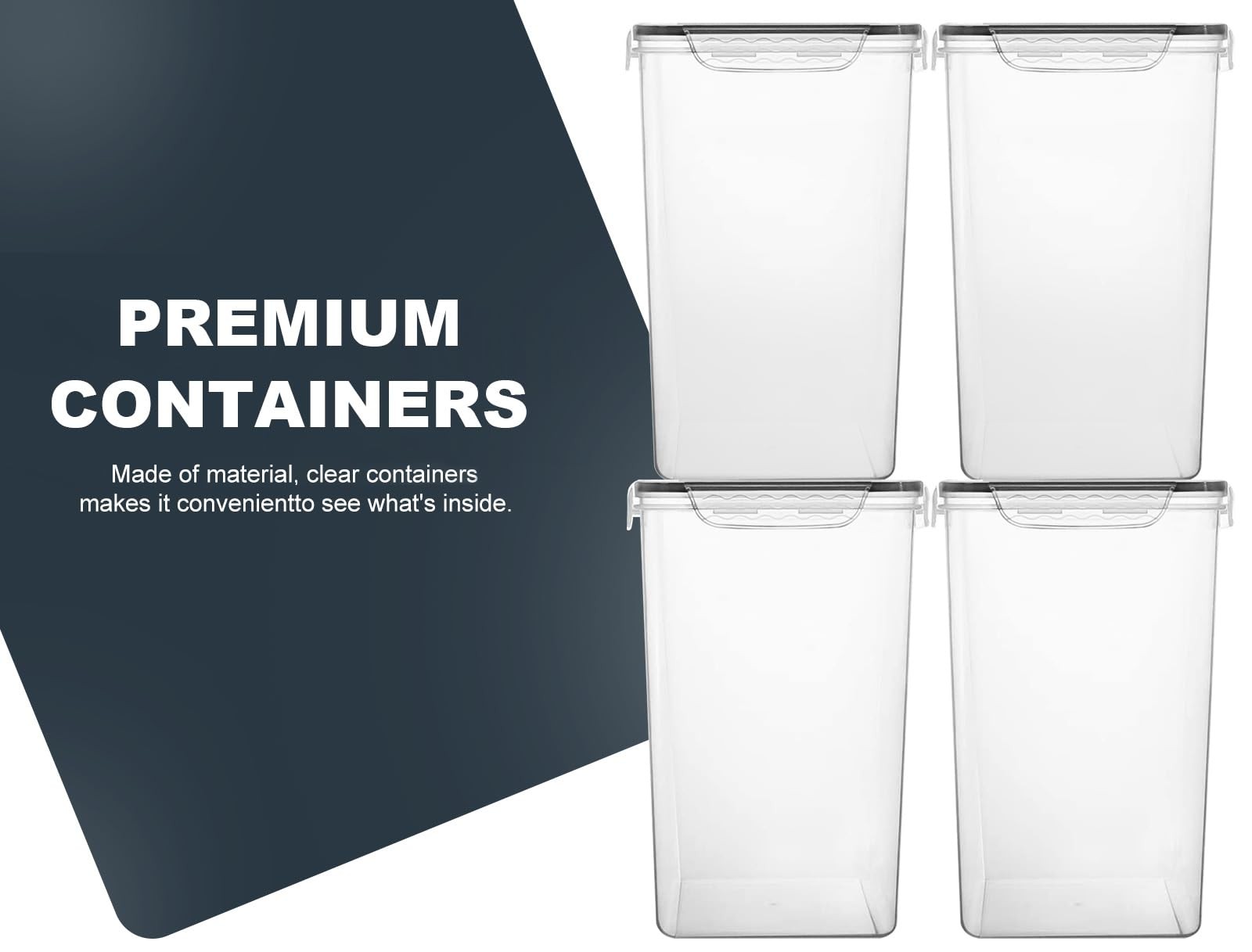 Extra Large 7qt / 6.5L/220oz Tall Food Storage Containers, WIDE & DEEP, 4-Pie…