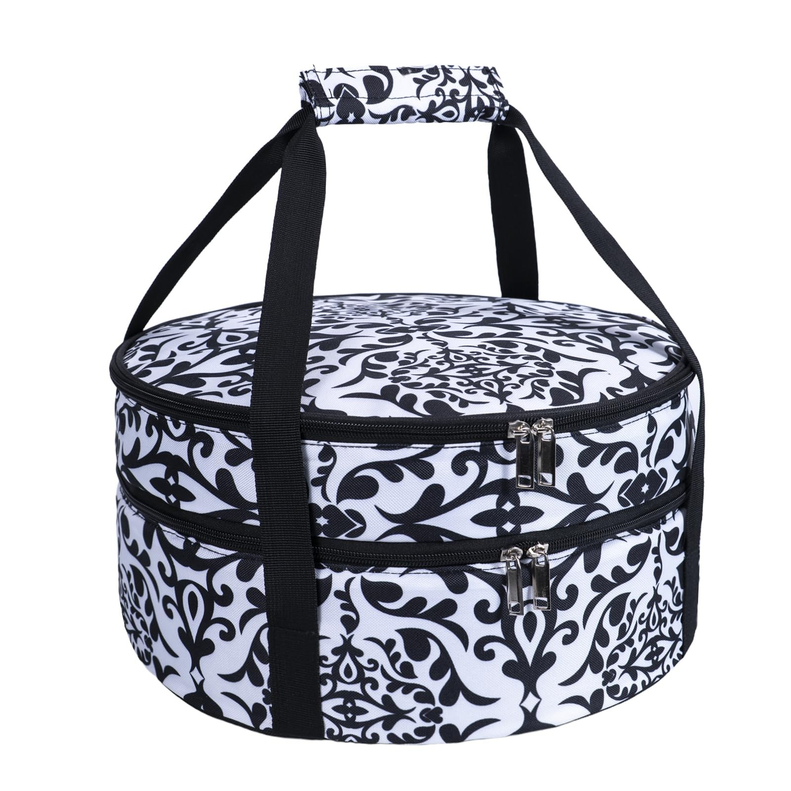 Round Insulated Pie Carrier Bag – Portable Thermal Cake Lunch Food Tote Carry…