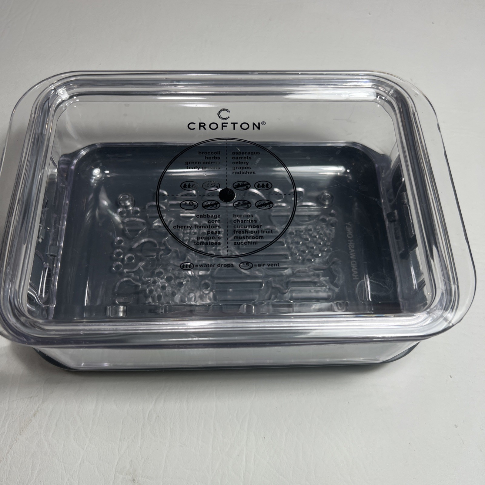 Crofton adjustable refrigerator vegetable fruit storage container Clear with lid