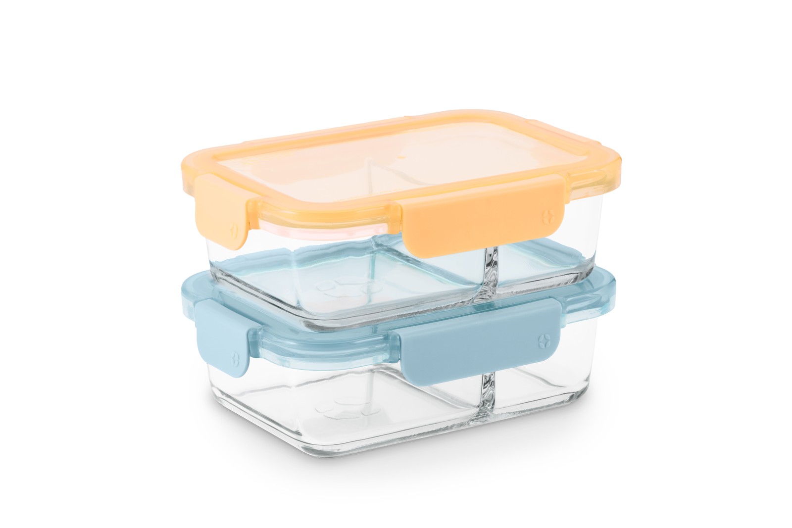 Color Lock 3.4Cup 4PC, 2 Pack Glass Meal Prep Sets Leak-Proof Glass Food S