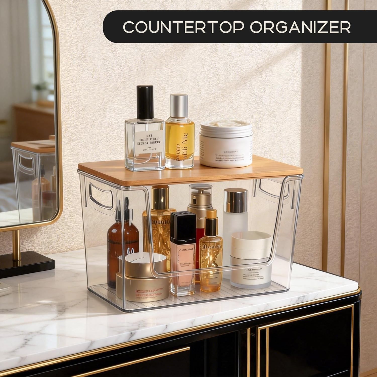 Stackable Clear Acrylic Pantry Bins – 2 Pack with Opening Front for Easy Access