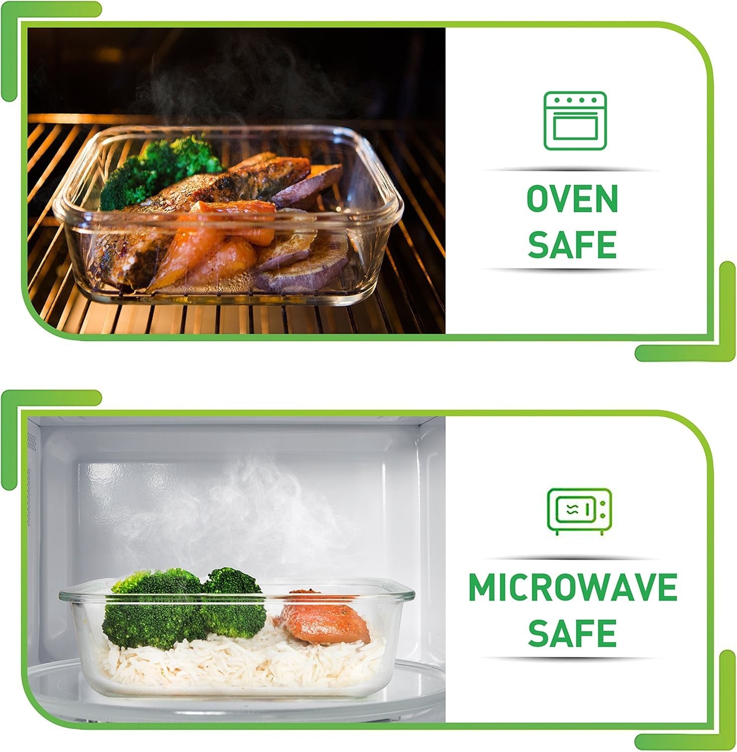 Dishwasher Safe Borosilicate Glass Meal Prep Containers – 5 Pack, Leakproof