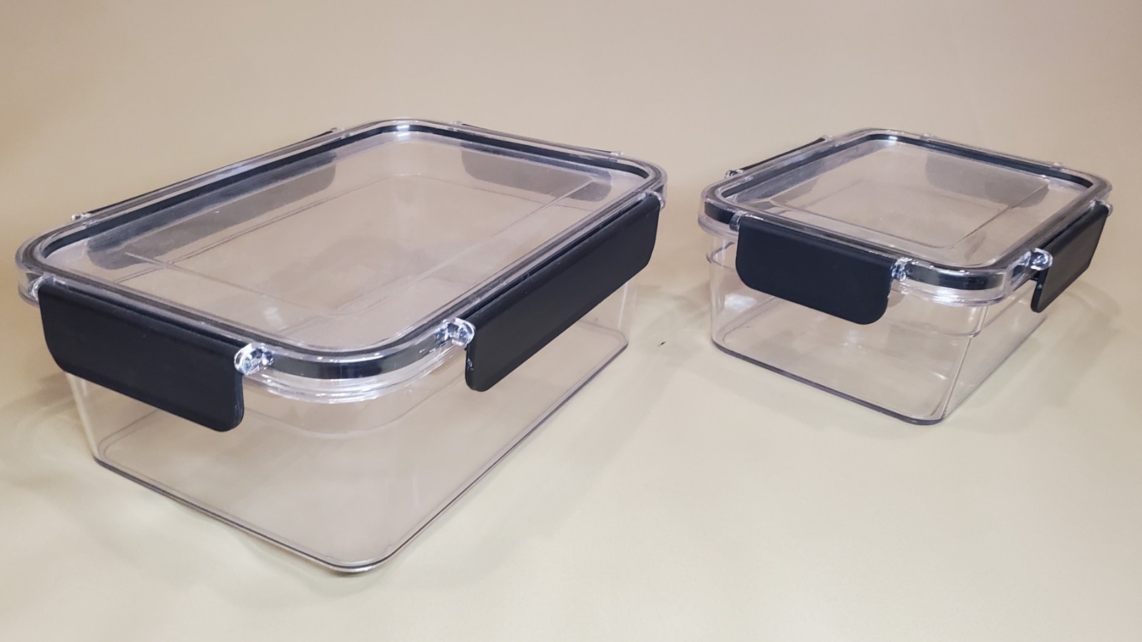 Basic Plastic Storage Containers with Lids – Set of 2 – Clear