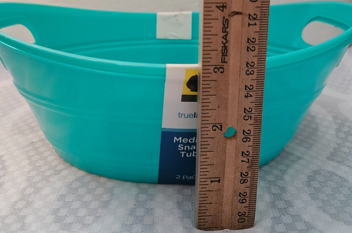 TrueLiving Med Snack Tubs Turquoise Plastic Party Storage Baskets Handles 2 Pack