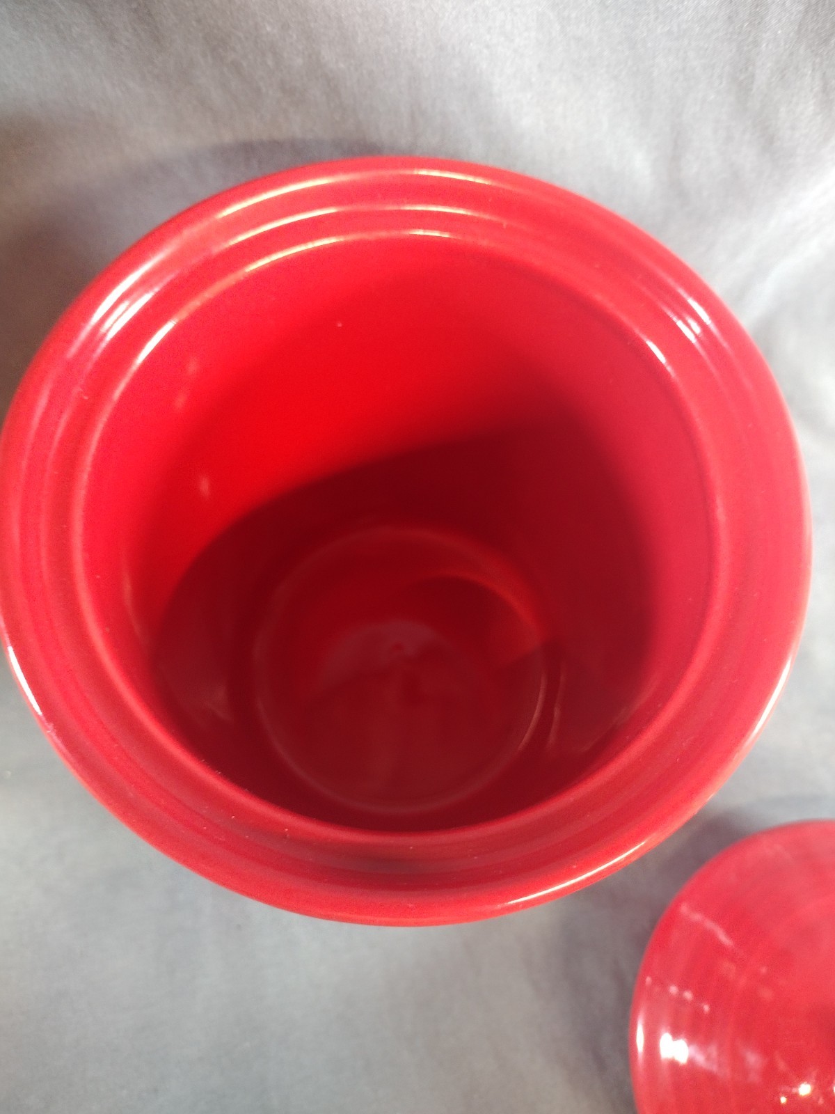Fiestaware Scarlet Red Small 1 Qt Canister Jar Crock Lid Homer Laughlin HLC
