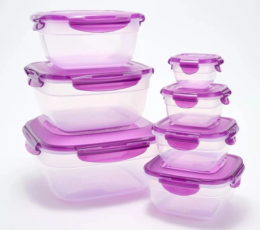 LocknLock 7-Piece Nestable Zen Containers w/ Handle Lid K98067 VIOLET