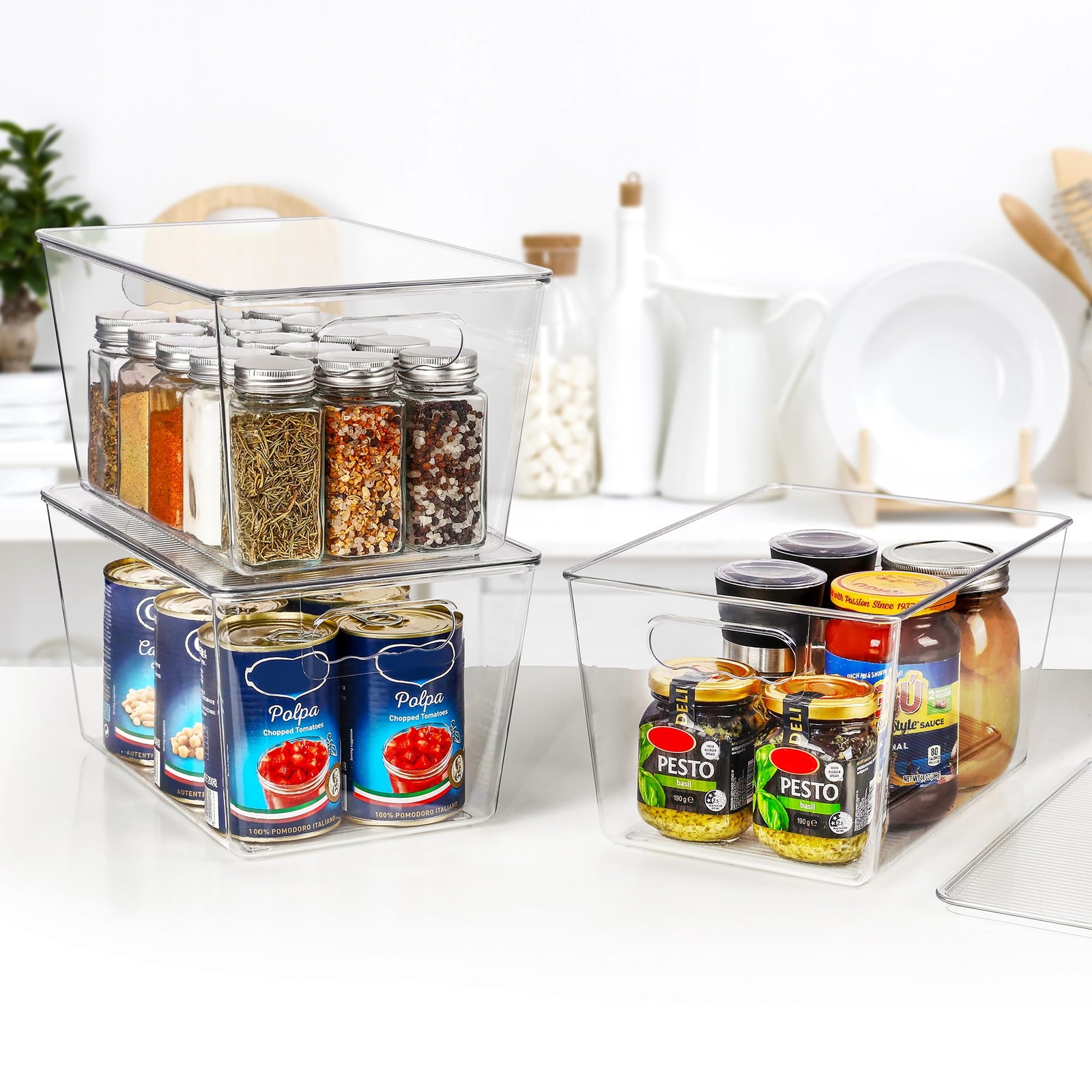 Vtopmart 6 Pack Clear Stackable Storage Bins with Lids Large Plastic Containers