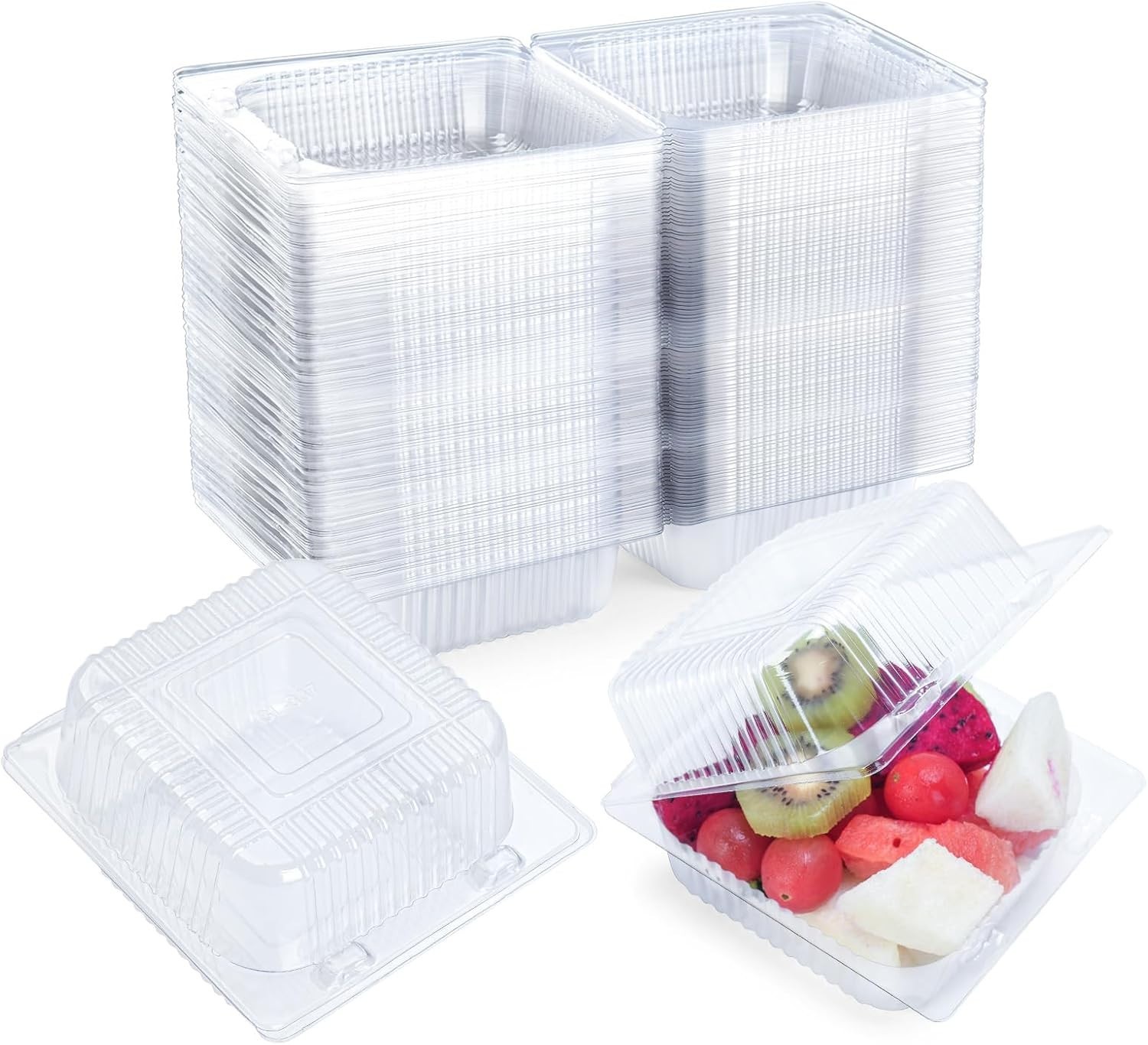 Clear Plastic Takeout Trays 100ct – Cake, Salad, Hamburger