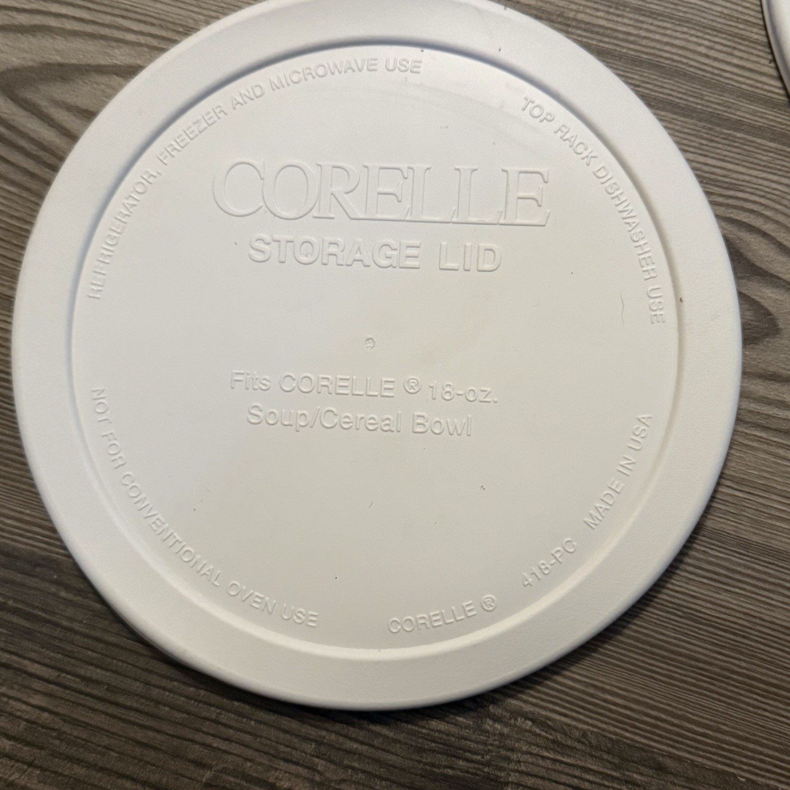 Corelle Plastic Storage Lids for 18 oz Soup/Cereal Bowl 418-PC 6-1/4″ Set Of 3