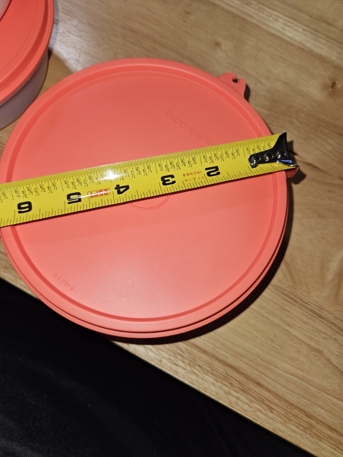 Tupperware Round Plastic Bowl Set, White Bowls Orange Snap Lids, 6-Piece