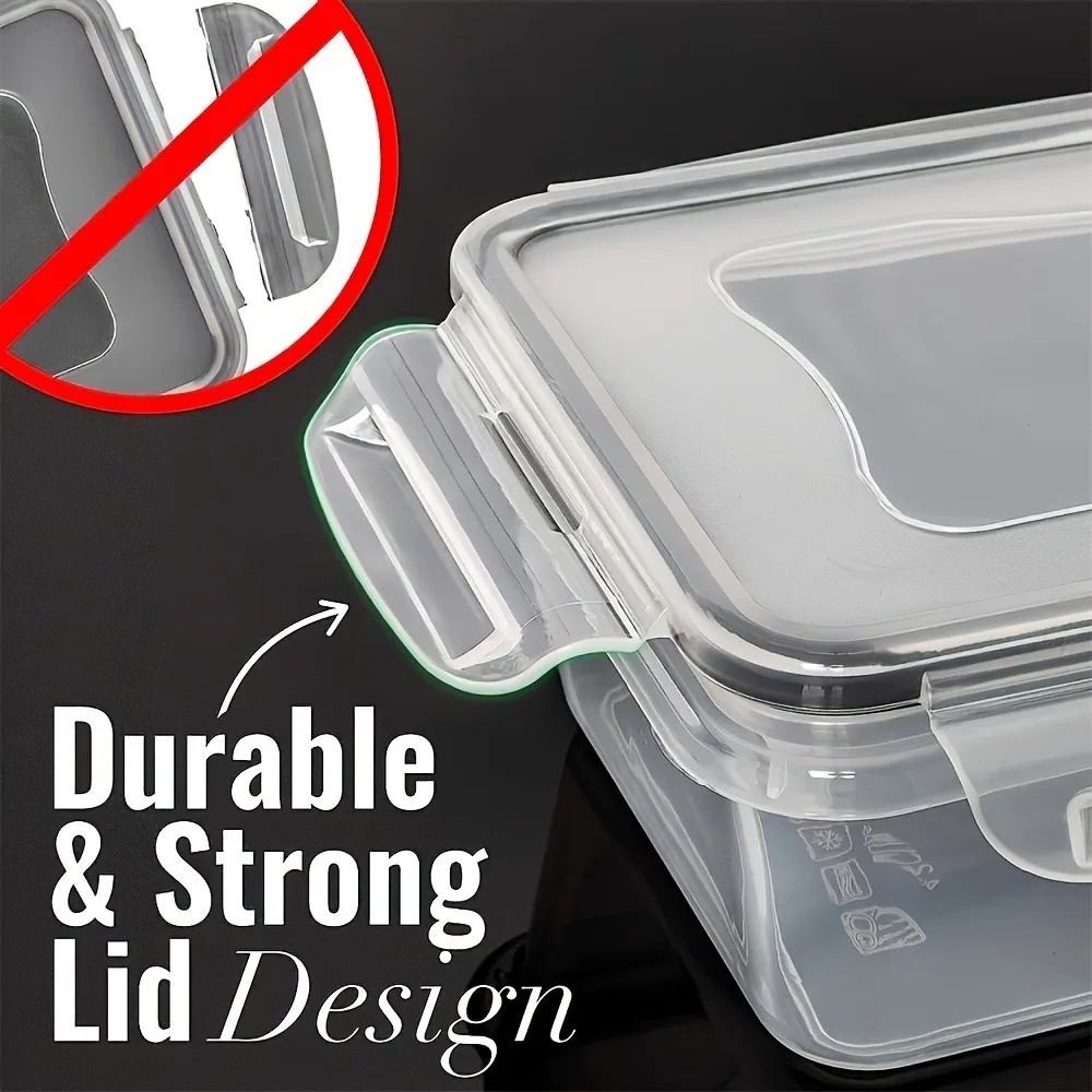 8 Pack Stackable Food Storage Containers Airtight & Leakproof Set Snap Lock Lids