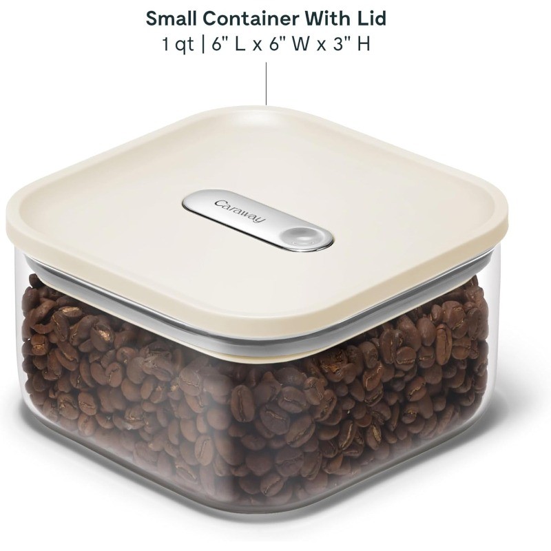 1qt Glass Airtight Food Storage Container Lid Non-Toxic BPA-Free Kitchen Storage