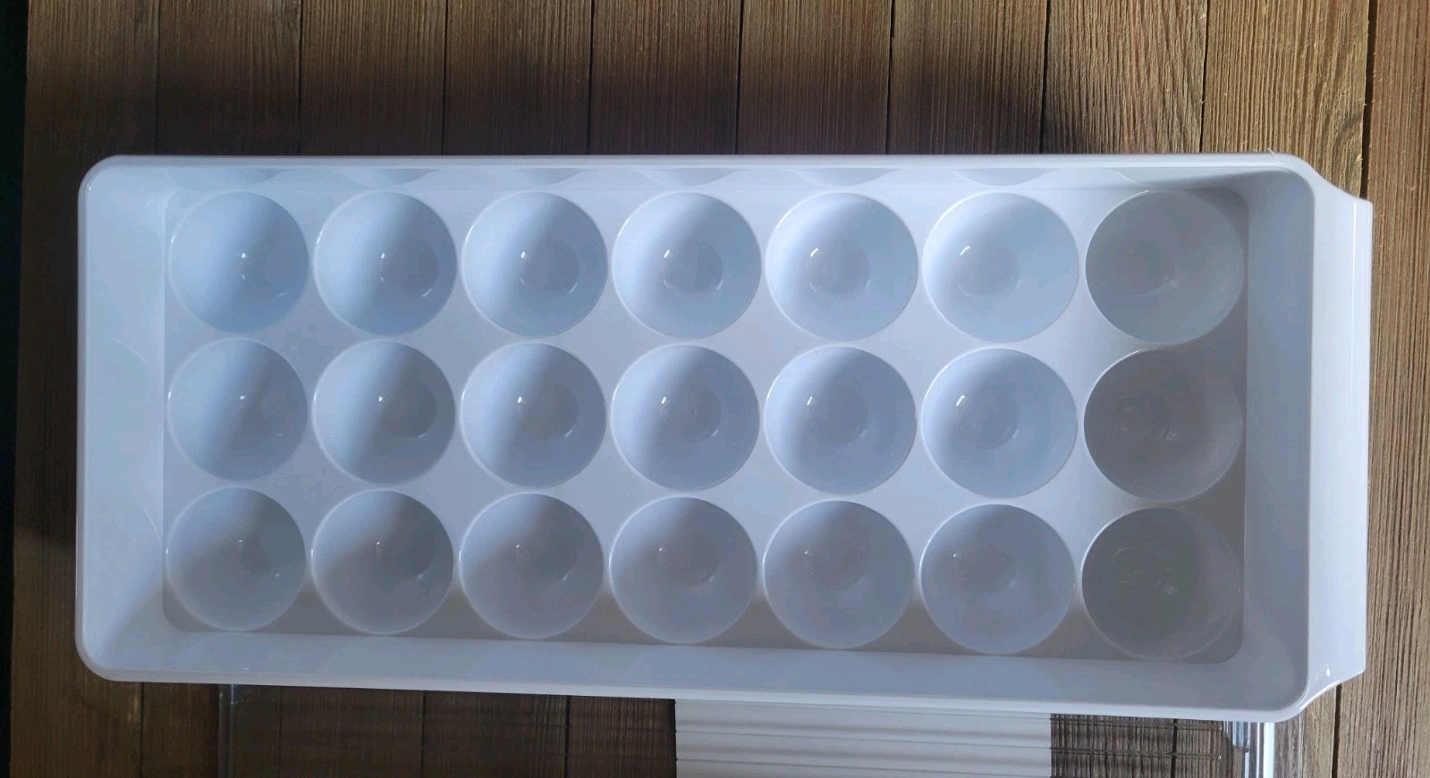 Refrigerator Organizer Clear Egg Holder & Acrylic Lid Storage Container Holds 21