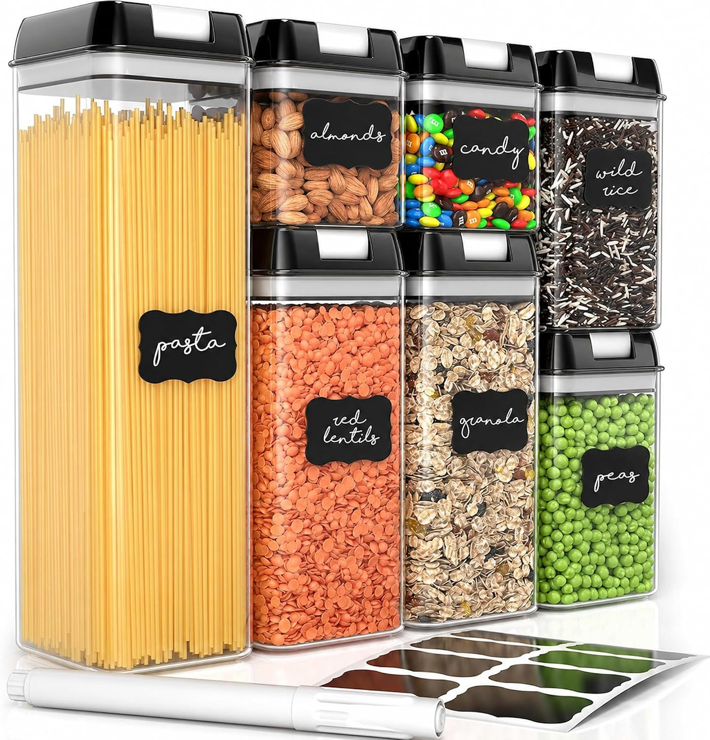 7-Piece Airtight Food Storage Container Set – BPA-Free, Stackable & Clear