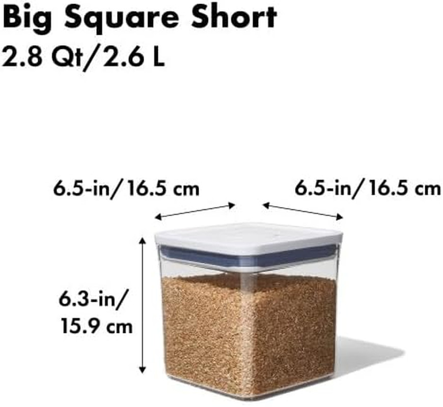 OXO Good Grips POP Container – Airtight Food Storage – Big Square Short 2.8 Qt I
