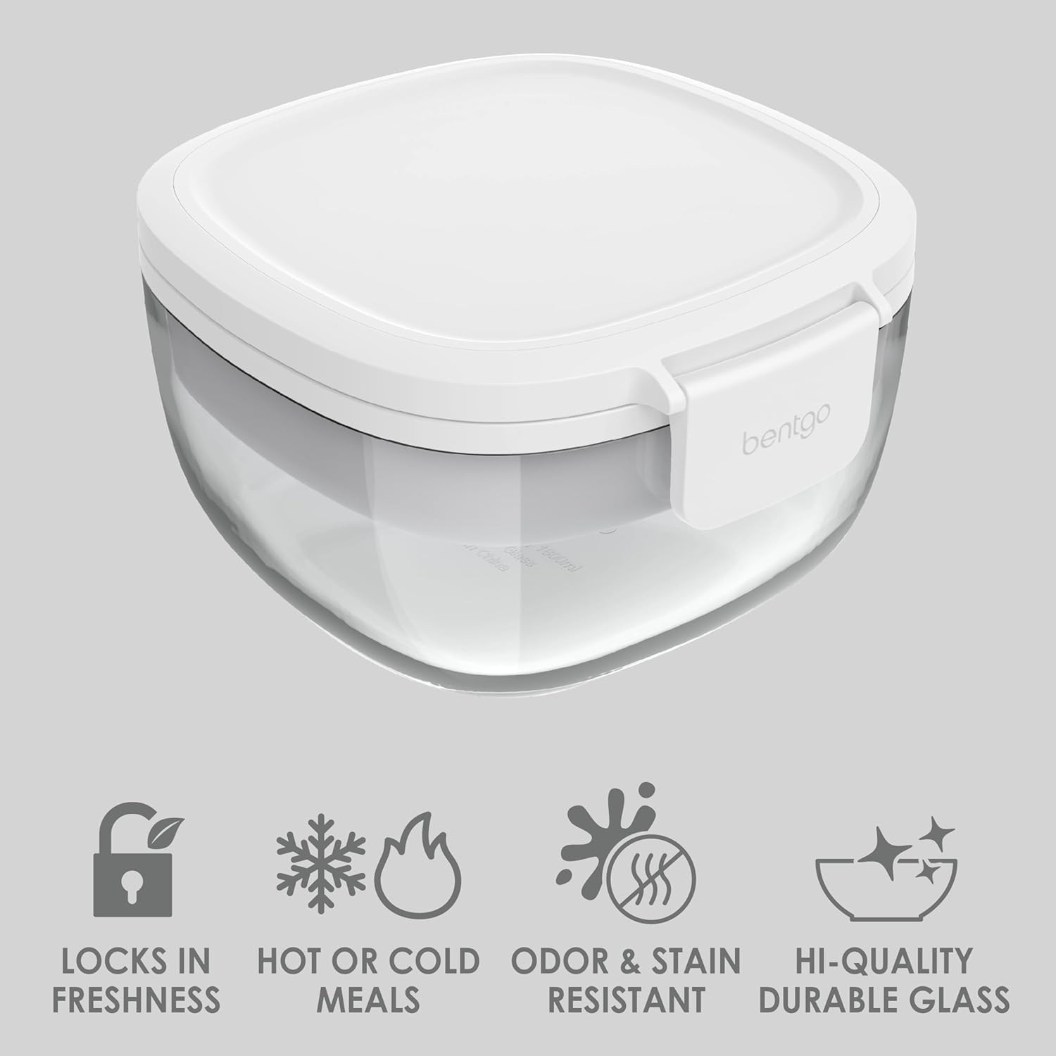 All-in-One Glass Salad Bowl – Airtight 61-oz with Bento Tray & Sauce Container