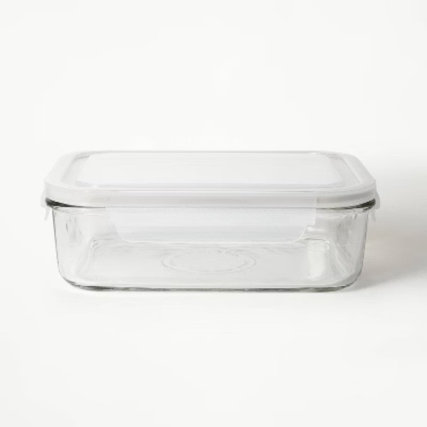 8 Cup Glass Food Storage Container Clear Glass Container with Lid, Dishwasher