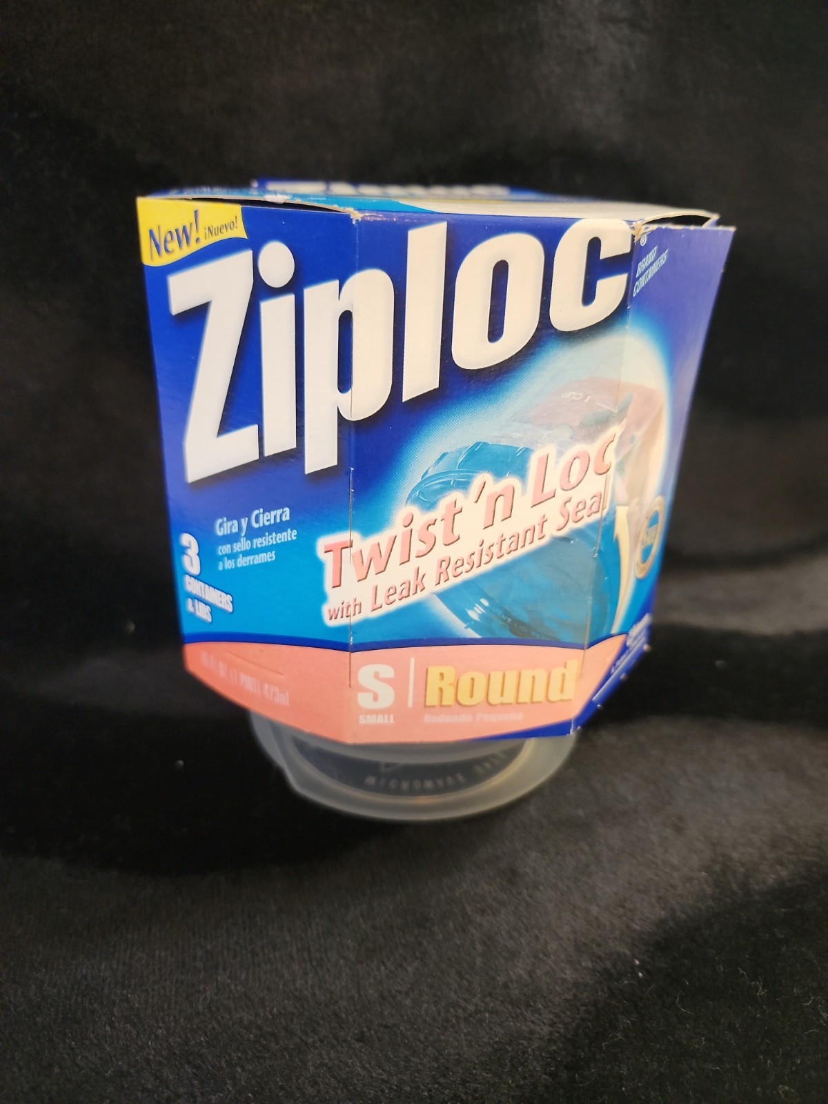 NEW Ziploc Twist ‘N Loc Containers Small Round 3 Pack Containers W Lid 16 Oz