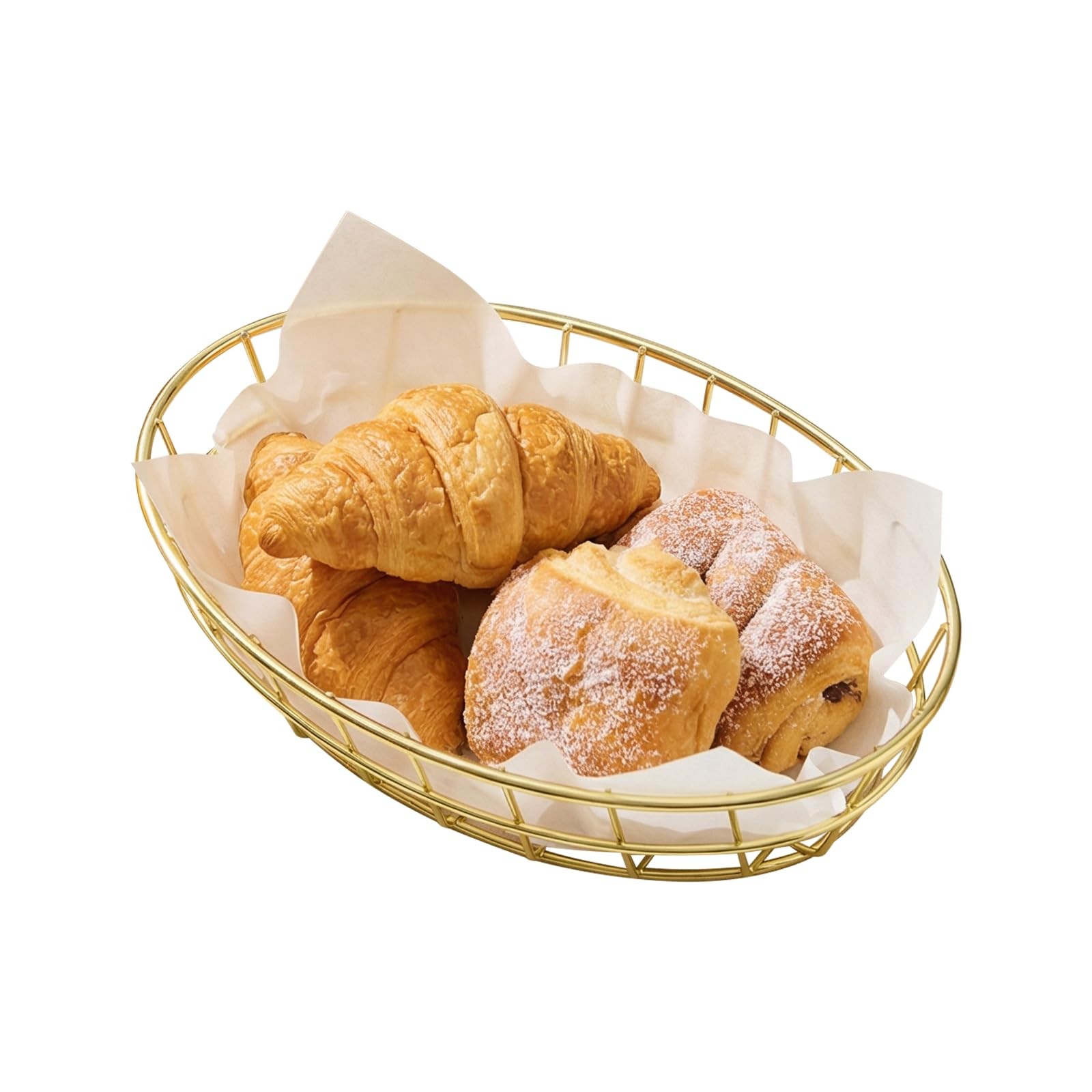 6 PCs Bread Basket for Serving,Small Wire Basket,Gold Wire Basket,Dinner Roll…