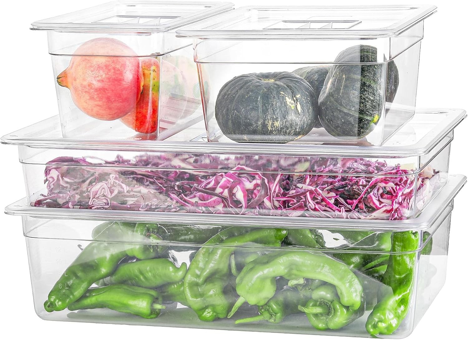 6-Pack Full Size 2.5″ Deep NSF Polycarbonate Food Pans for Restaurant BPA-free