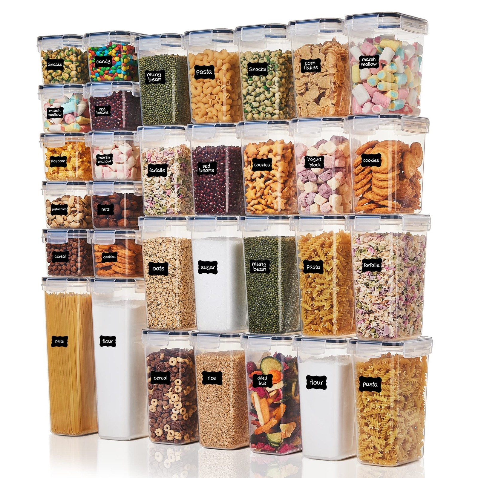 32pcs Airtight Food Storage Containers Set, BPA Free Plastic Kitchen and Pant…