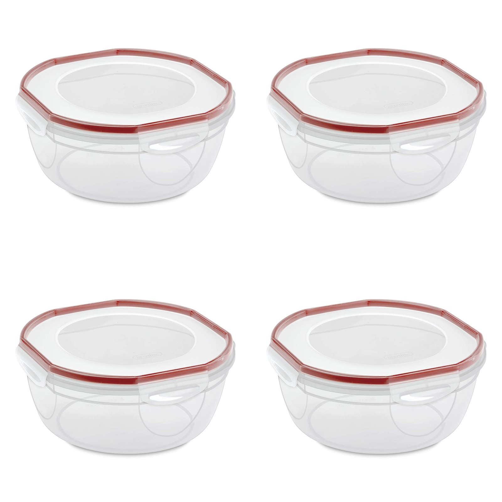 Sterilite UltraSeal 4.7 Qt Bowl, Large Airtight Food Storage Container,