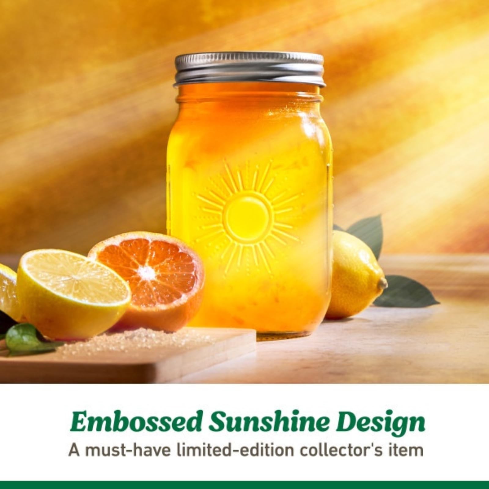 Ball Limited Edition Sunshine Glass Mason Jars, Regular Mouth, Pint (4 CT (Pa…