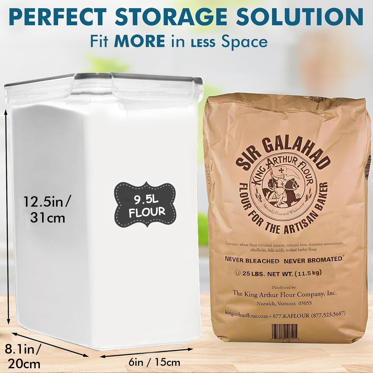 2 PC (9.5L | 321 Oz) Extra Large Bulk Food Storage Containers with Airtight Lids