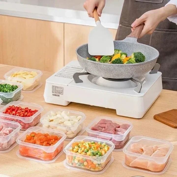 350ml -10PCS Food Storage Containers Airtight Fridge Freezer Boxes Kitchen Set