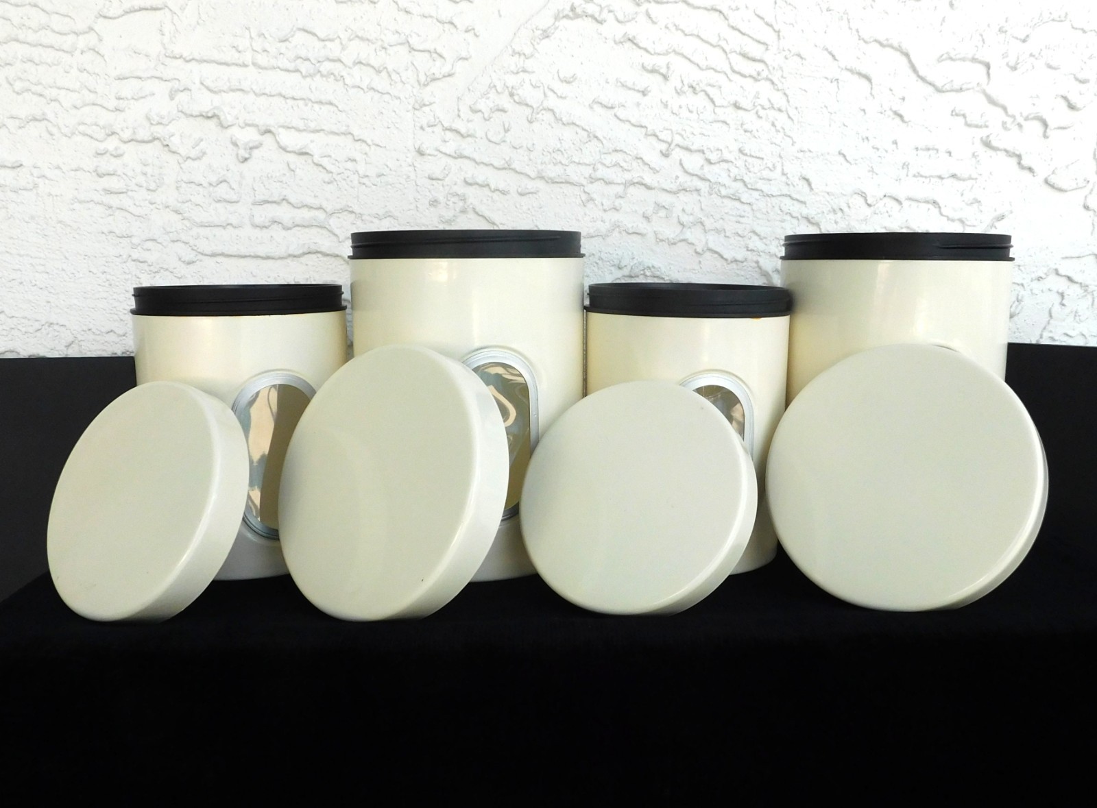 RARE VINTAGE Wesco “Classic Line” Kitchen Canister Container (Set of 4 – Almond)