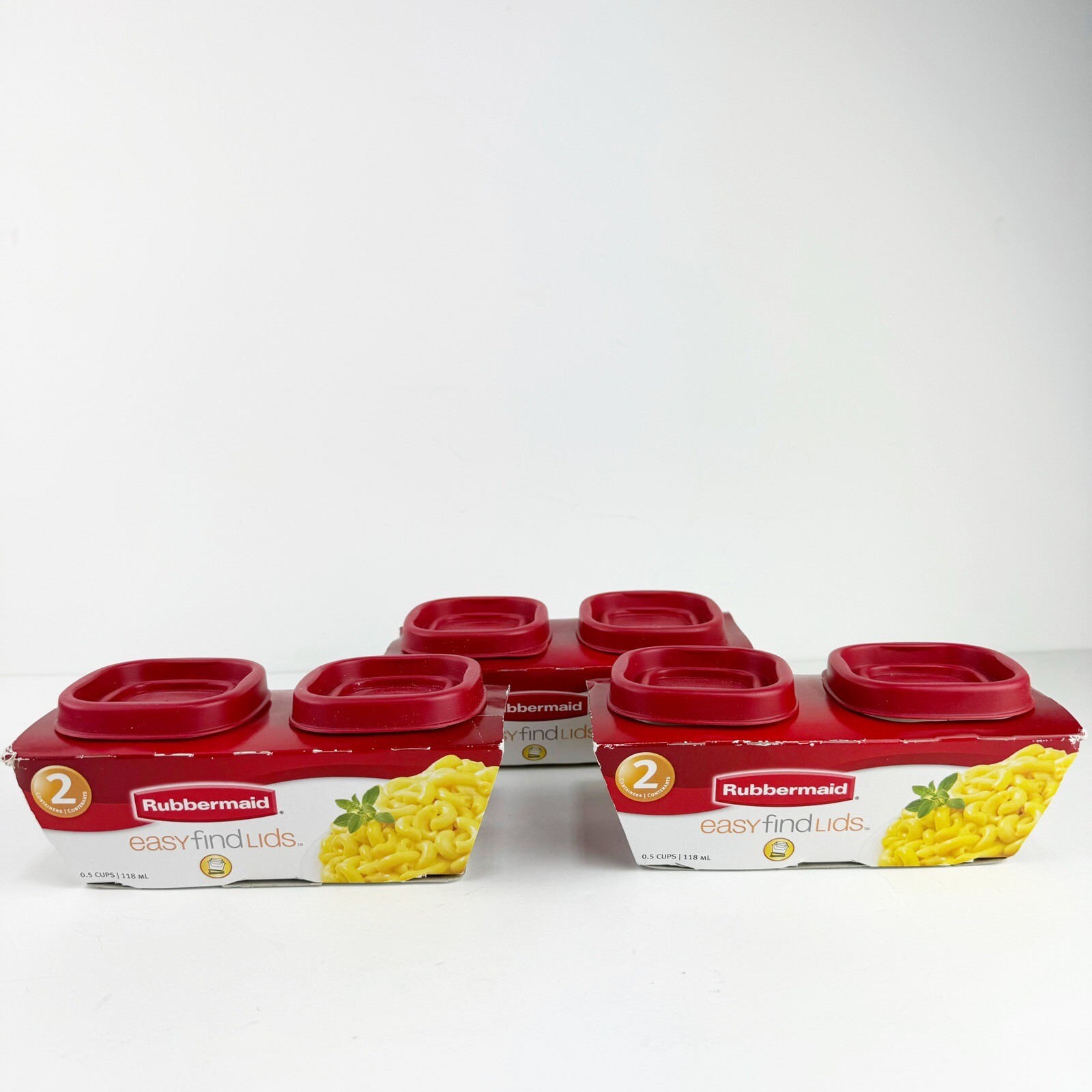 Rubbermaid Easy Find Lids Food Storage Containers 1/2 Cup 3 Sets Of 2 (6) NEW
