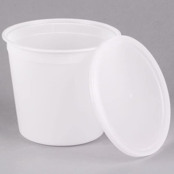 168 oz Round Clear Plastic Deli Food/Soup Restaurant Storage Containers W/ Lids