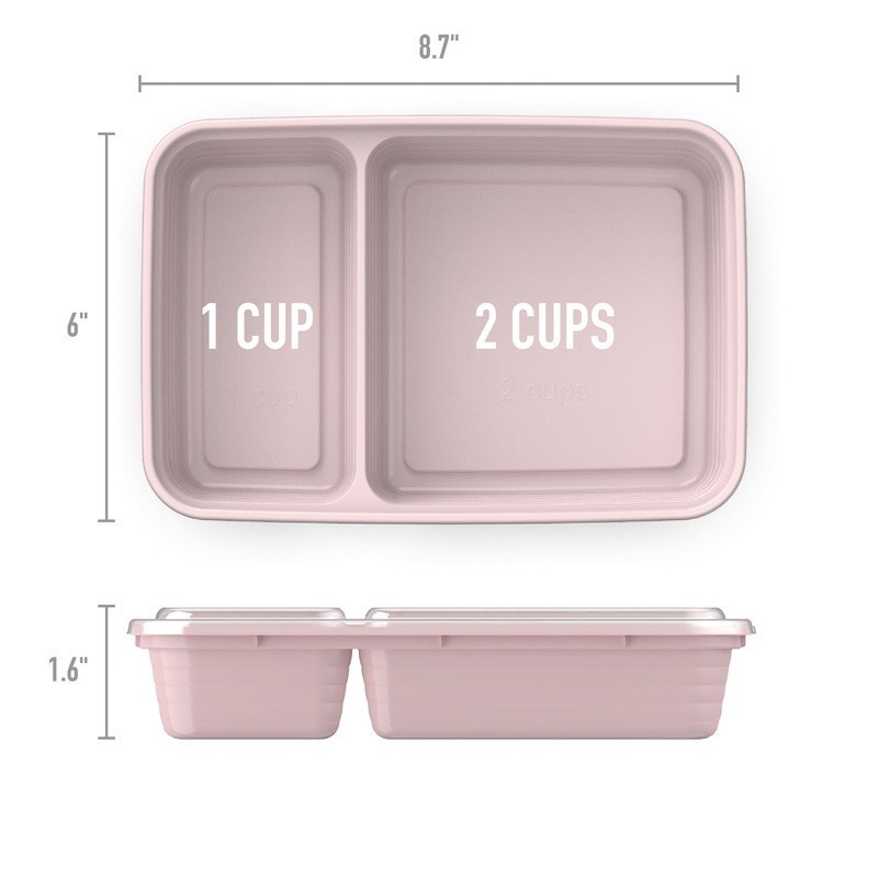 Reusable Meal Prep Containers 20PC Bento Box Portion Control Microwave Safe New