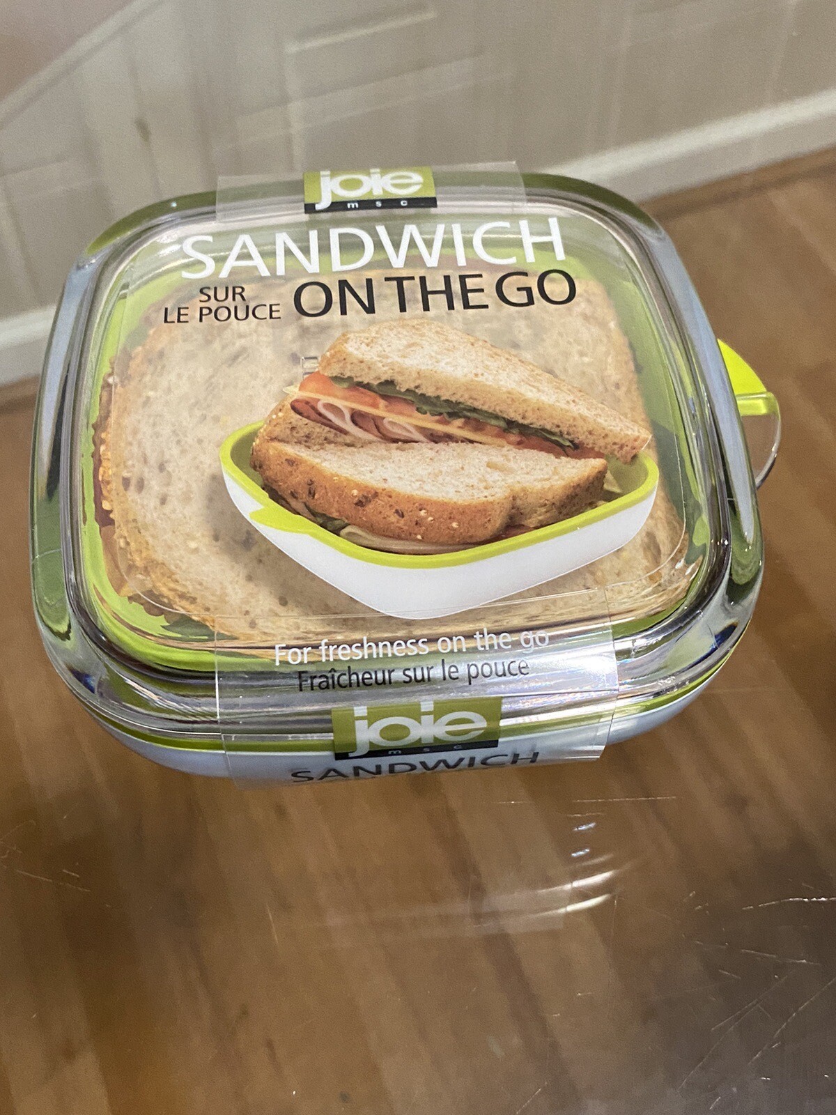 Joie MSC Sandwich And Snack On The Go Container Clear White Lime Green