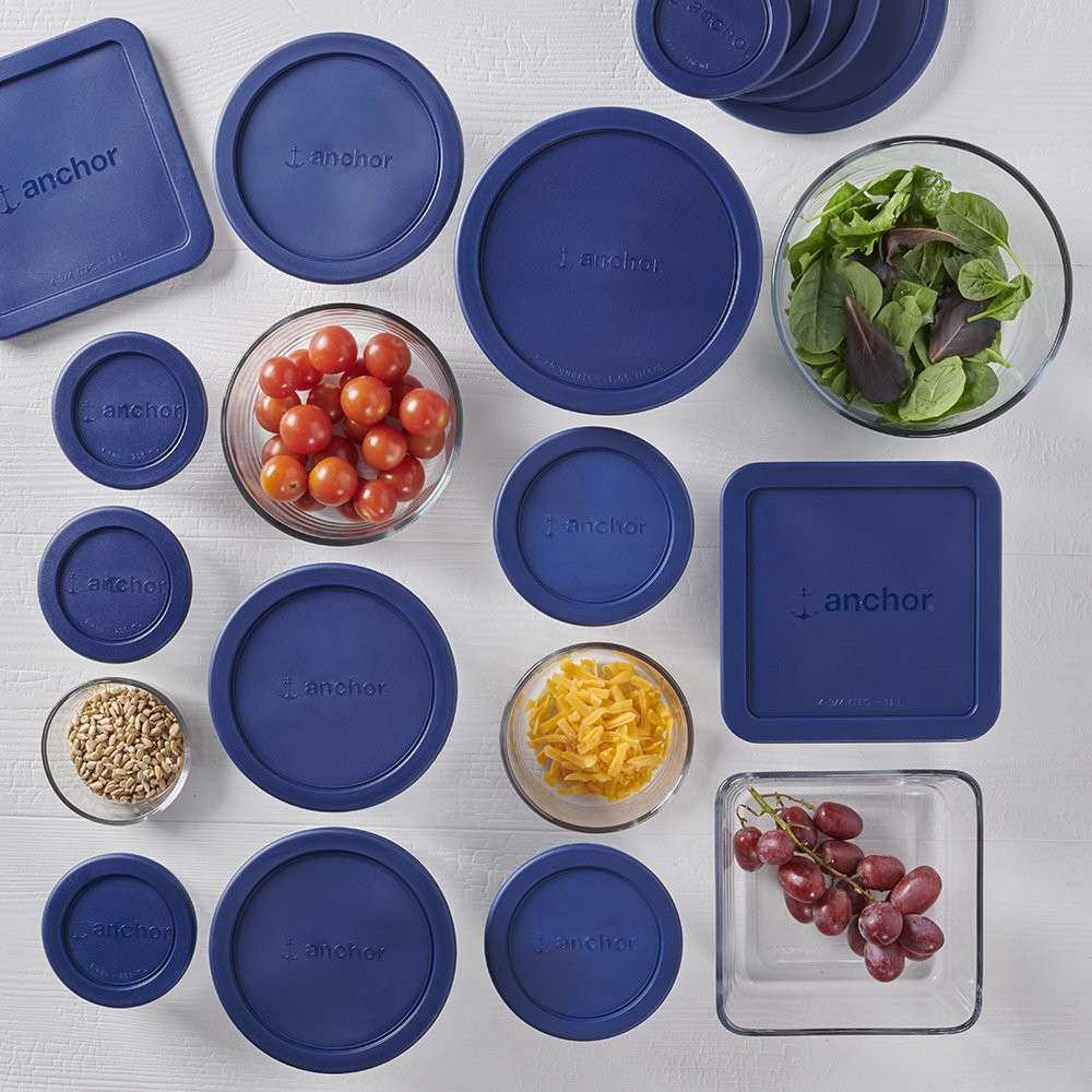 Clear Glass Food Storage Containers Set with Lids Preparing Boxes Bins 30 Piece