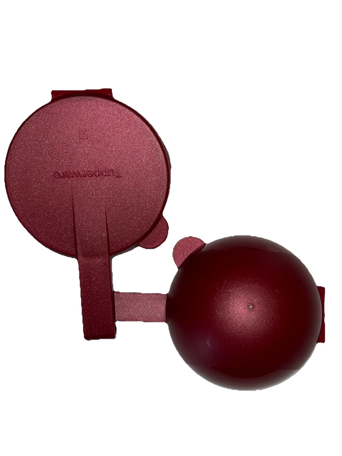 Set 2 Vintage Tupperware Forget Me Not Onion/Tomato Hanging Keeper RED Garnet