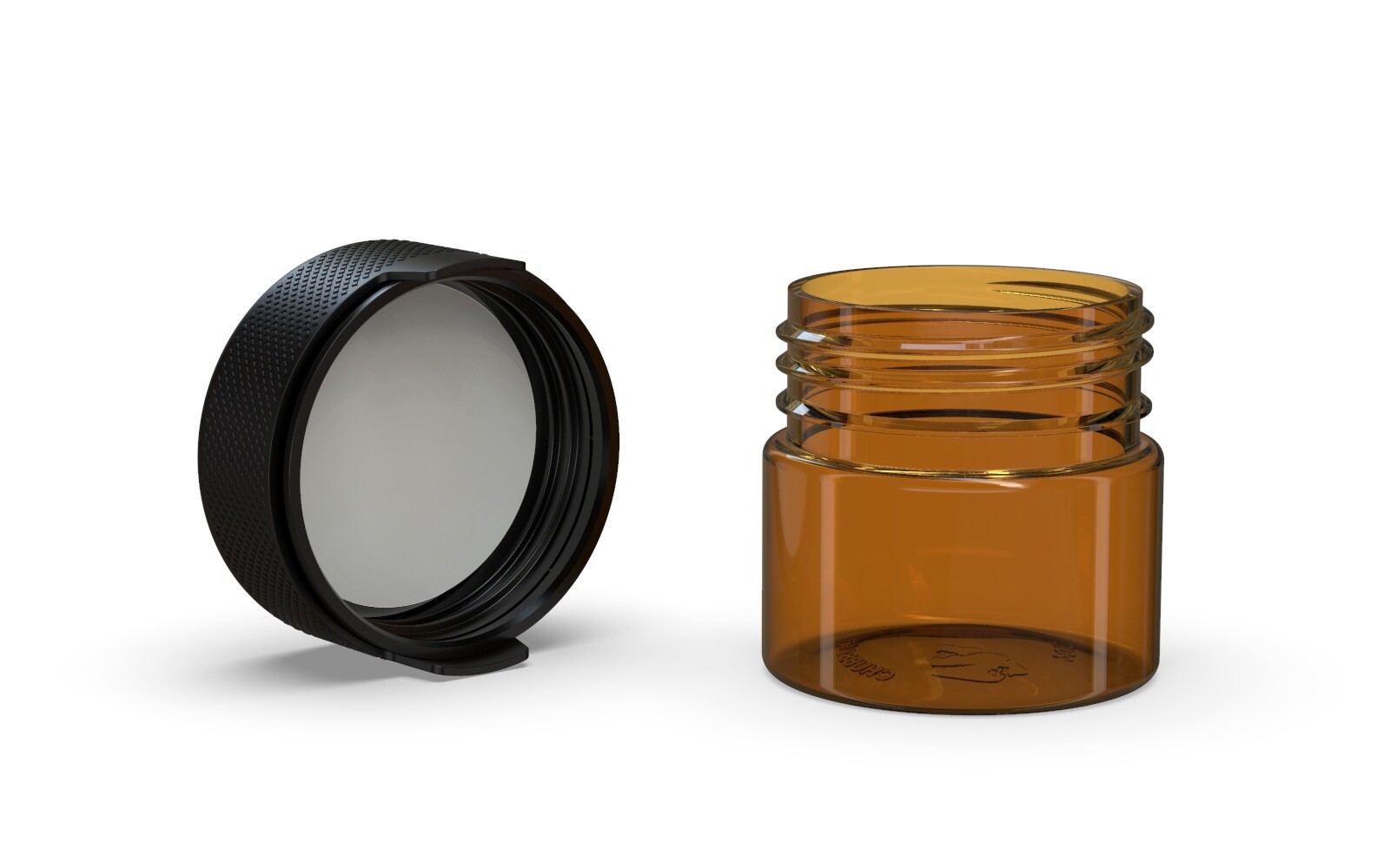 CHUBBY GORILLA AVIATOR CR 2OZ CONTAINER (10pack) TRANSLUCENT AMBER/BLACK LID