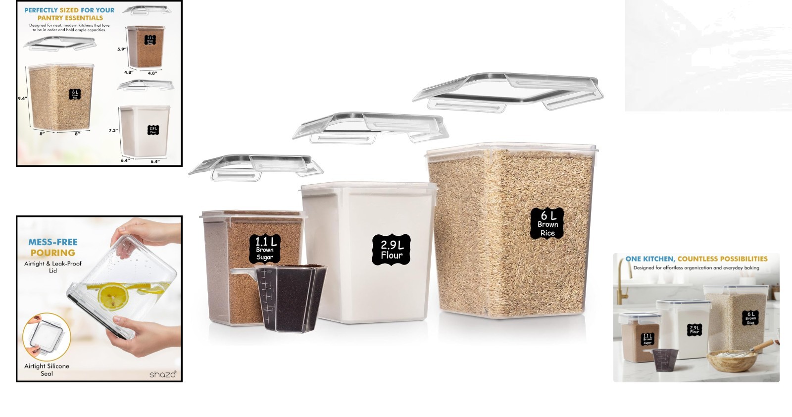Durable & BPA-Free Kitchen Storage Set – 3 Airtight Containers for Freshness