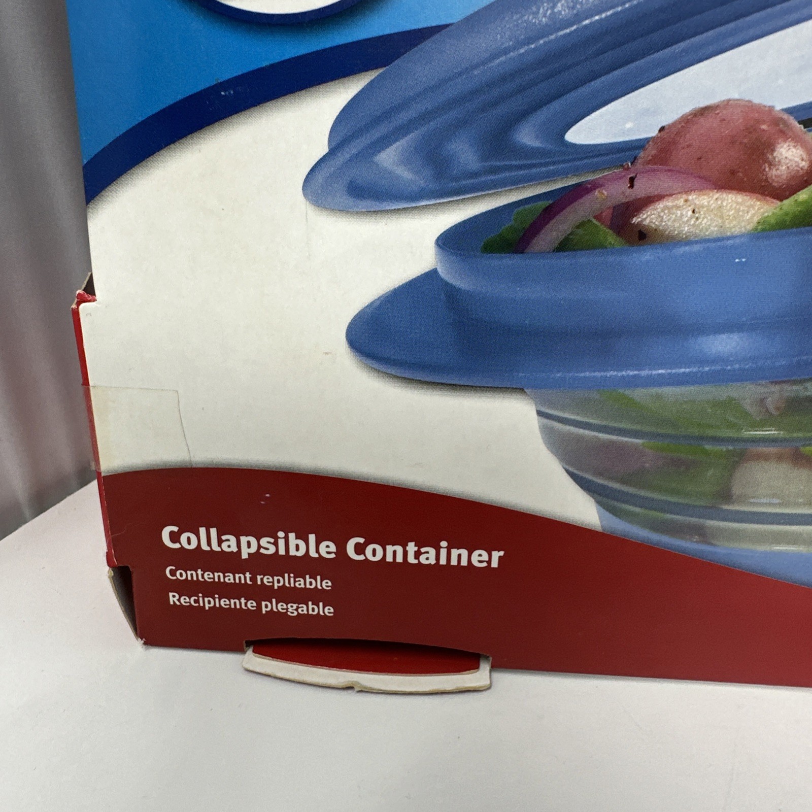 Rubbermaid COLLAPSIBLE 4 Cup Food Storage Container Blue Bowl Lid Vintage RARE