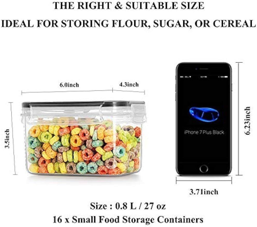Cereal Dry Plastic Food Storage Container Set Sugar Flour Baking Supplies 0.8 L
